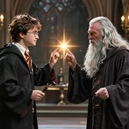 harry potter vs gandalf magic duel, 4k photography
