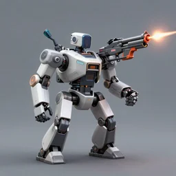 a gun robot that shoots guns, digital art, trending on artstation