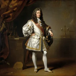 the glorious sun king in the glorious court of france. art by georges de la tour and simon vouet, oil on canvas