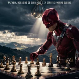 daredevil playing chess, movie poster, marvel