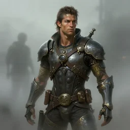 steampunk ronaldo nazario, foggy, highly detailed, digital painting, artstation, concept art, smooth, sharp focus, illustration, art by artgerm and greg rutkowski and alphonse mucha