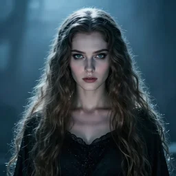 portrait of a mysterious princess with long hairs in alan lee and marc simonetti and emil melmoth style  , cinematic lighting