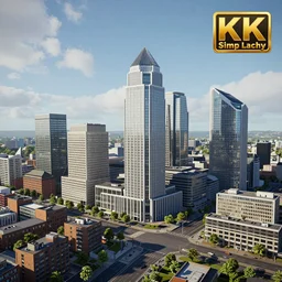 canary wharf, screenshot from simcity, unreal engine, 8 k