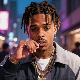Juice WRLD in a Japan anime 4k detail