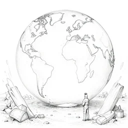 watching the world collapse in on itself, line art, detailed