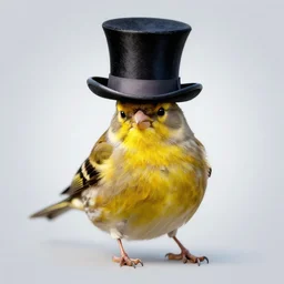 A chaffinch wearing a top hat, top hat, digital art