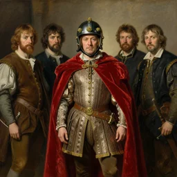King Tommy Chong wears a doublet whilst wearing a red velvet cape and OG Kush Indica helmet ilya repin alexandre benois edward julius detmold jehan choo jeff simpson raphael lacoste guillem h. pongiluppi grisaille