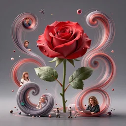 a beautiful amazing art of rose addict out of curl noise splines by tom Haugomat, Serena Malyon, Maxim Shirkov, Alex Pogrebniak and Robin Gundersen, Trending on artstation, featured on Behance, Vision of chaos, octane render.:1