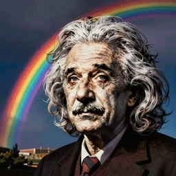 rainbow einstein. pop art