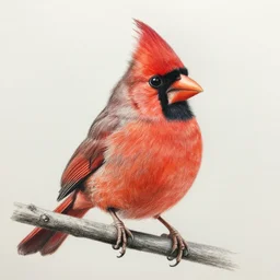 a color pencil drawing of a northern cardinal