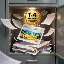 filing cabinet overflowing with paperwork, stack of papers, metal filing cabinet, concept art, colored sketch, artstation award, detailed, explosive, flying papers