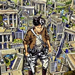 Still from Attack On Titan Titan invasion of Ancient Athens, Anime intricate, 8k highly professionally detailed, HDR, CGsociety