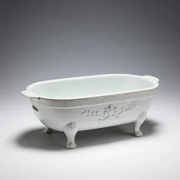 porcelain chafing dish, professional product shot, isolated on a pure white background, centered, entire object in frame, sharp focus, soft studio lighting