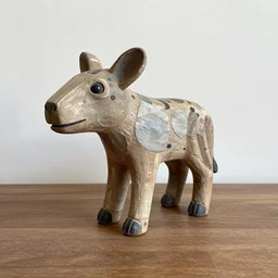 original art object, table top unique decor, handmade craft, one of a kind art, outsider art brut, animal art sculpture, funny animal