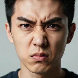 a very angry male face