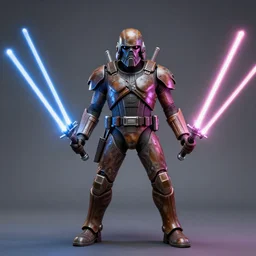 General Grievous!!!, on cruches, with 4 lightsabers in his hands,