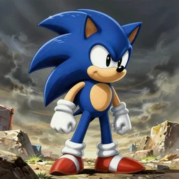 Sonic the Hedgehog, drawn by Yoji Shinkawa,