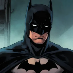 batman, comic book style. sad, crying