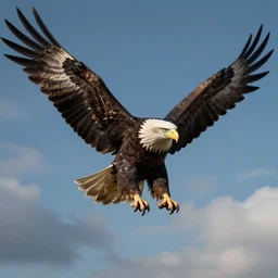 alec baldwin flying on giant eagle, blue sky, photo