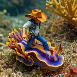 a cowboy turning into blooms in real life. tropical sea slugs. bold complementary colors. volumetric lighting, beautiful, golden hour, sharp focus, ultra detailed, cgsociety by leesha hannigan, ross tran, thierry doizon, kai carpenter, ignacio fernandez rios, noir art house, 4 k, 3 5 mm, fujifilm