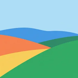 minimalist illustration of colorful landscape
