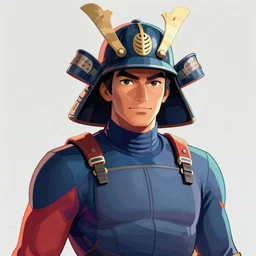 samurai coal miner, hero, skin tight suit, digital artwork by john romita jr, character portrait, upper body, colorful, trending on artstation