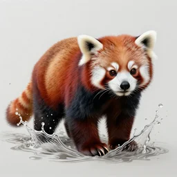 highly detailed beautiful engraving of red panda, splash, sharp focus, dramatic, dynamic lighting, elegant, harmony, beauty, masterpiece, by riccardo federici, by james jean, by craig mullins, by lois van baarle, by makoto shinkai, by greg tocchini, by greg rutkowski, illustration, ink draw, pen, spatula