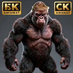 an very detailed donald trump as a gorilla, horror art, super ugly, terrifying, by artgerm, hd, hdr, ue 5, ue 6, unreal engine 5, realistic anime 3 d style, cinematic 4 k wallpaper, 8 k, ultra detailed, gta cover art, high resolution, artstation, award winning