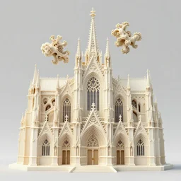 a hyperrealistic 3 d render of a delicate ivory sculpture of an ornate detailed cathedral populated by mandelbrot fractals, micro detail, unreal engine, backlit lighting, octane renderer, catholicpunk, colorful, physically based rendering, carved soap, trending on cgsociety