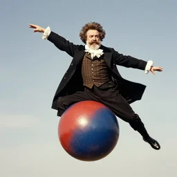 ijon tichy flying on a connan ball like baron von muenchhausen