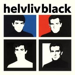 1 9 6 0 s pop art album cover style of 4 ad for the band helvetica black, inspired by wayne thiebaud, assemblage, minimalism