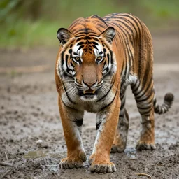 mud covered tiger