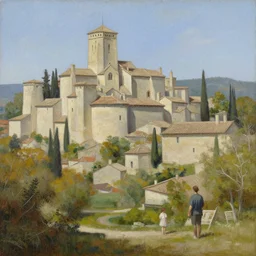 painting of lourmarin by daniel adel