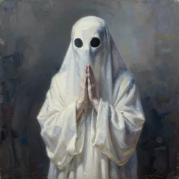 emo ghost, oil painting, ultradetailed, artstation, ultradetailed, digital painting, ultradetailed