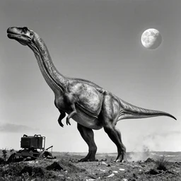 still of the meteor that killed the dinosaurs, black and white, old,