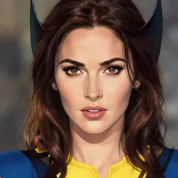 megan fox as classic wolverine, detailed perfect face, exquisite details, marvel comics, x - men, mid view, by studio muti, greg rutkowski makoto shinkai takashi takeuchi studio ghibli