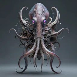portrait of a squid monster. full body portrait, intricate abstract. cyberpunk,  intricate artwork. neon eyes, by Tooth Wu, wlop, beeple. octane render, trending on artstation, greg rutkowski very coherent symmetrical artwork. cinematic, hyper realism, high detail, octane render, 8k, minimalistic, hyperrealistic surrealism, award winning masterpiece with incredible details, a surreal vaporwave liminal space, highly detailed, trending on ArtStation