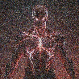 portrait of an intimidating glowing scary giant, face and skin is dark red, glowing eyes, glowing veins of white, hero, villain, concept art, centered