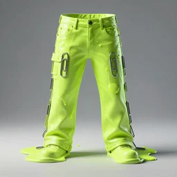 pants made of melted neon melted paperclips dripping melting