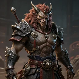 a fantasy comic book style portrait painting of japanese monster shuten doji, unreal 5, daz, hyper realistic, octane render, rpg portrait, ambient light, dynamic lighting