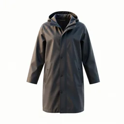 retro raincoat, clean 3d render, octane render, isolated on a pure white background, centered, entire object in frame, sharp focus, soft studio lighting