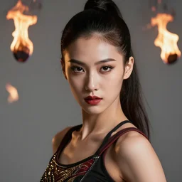 highly detailed, ultra realistic, cinematic portrait, young fire dancer!!, high detail, 8 k, sharp focus, movie still, dramatic lighting, ray tracing, smooth, lane brown, finnstark, oleg bulakh, diego fazio, mike dargas, emanuele dascanio, felix englund, michal karcz, yoshitaka