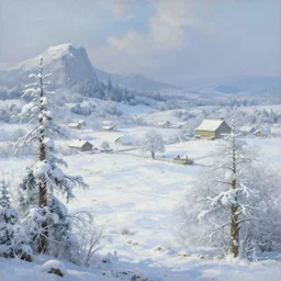 a highly detailed, realistic oil painting of Hyrule Field in Winter, snow, intricate, 8k highly professionally detailed, HDR