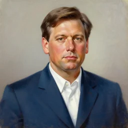 oil painting of Ron Desantis in the style of a North Korean portrait