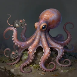 fusion of octopus and mouse, fantasy art