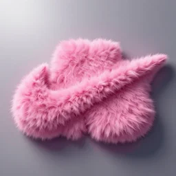 nike logo made of very fluffy pink faux fur placed on reflective surface, professional advertising, overhead lighting, heavy detail, realistic by nate vanhook, mark miner