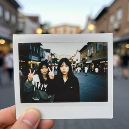 3 d 👻 popping out of curved screen, town square, volumetric lighting, bokeh, creterion collection, shot on 7 0 mm, instax