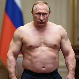 putin with the biggest muscles ever,