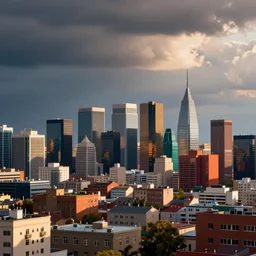 by dora carrington defined. photograph. a cityscape. the different colors & shapes represent different parts of the city.