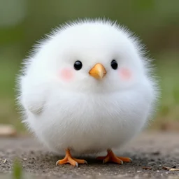 spherical fluffy bird
